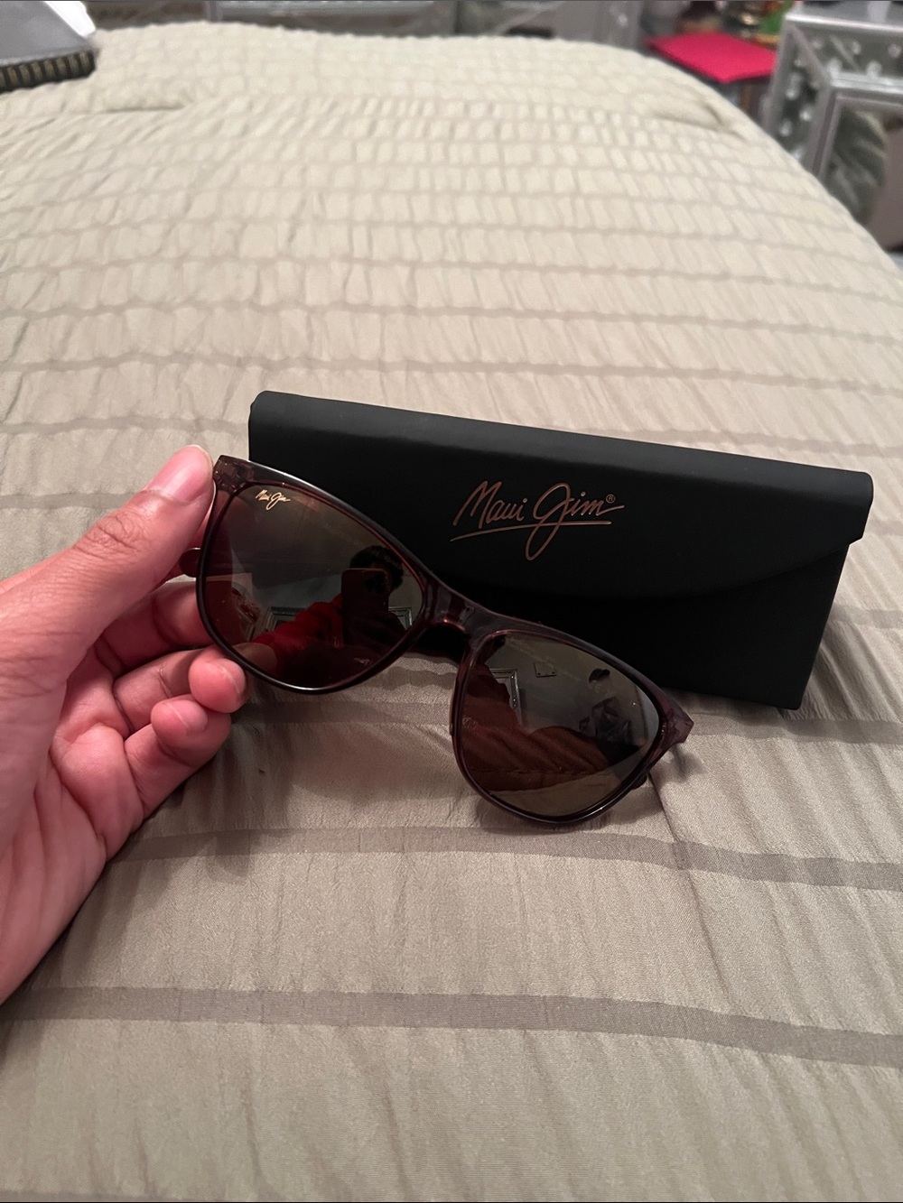 Maui Jim Dark Brown Cat-Eye Polarized Sunglasses